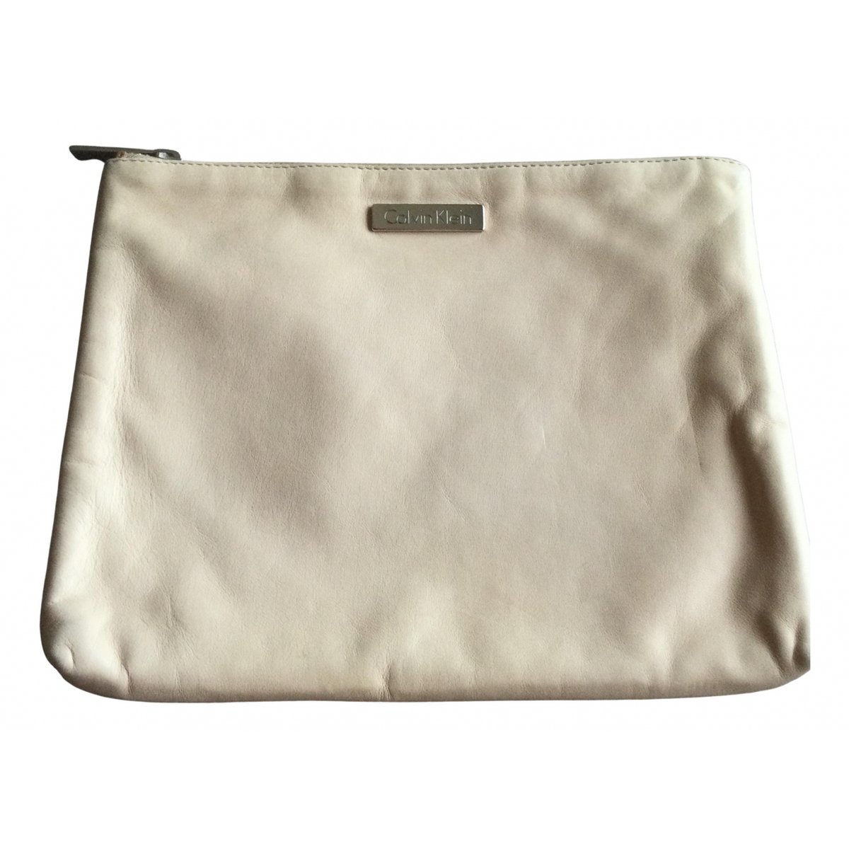 Leather clutch bag