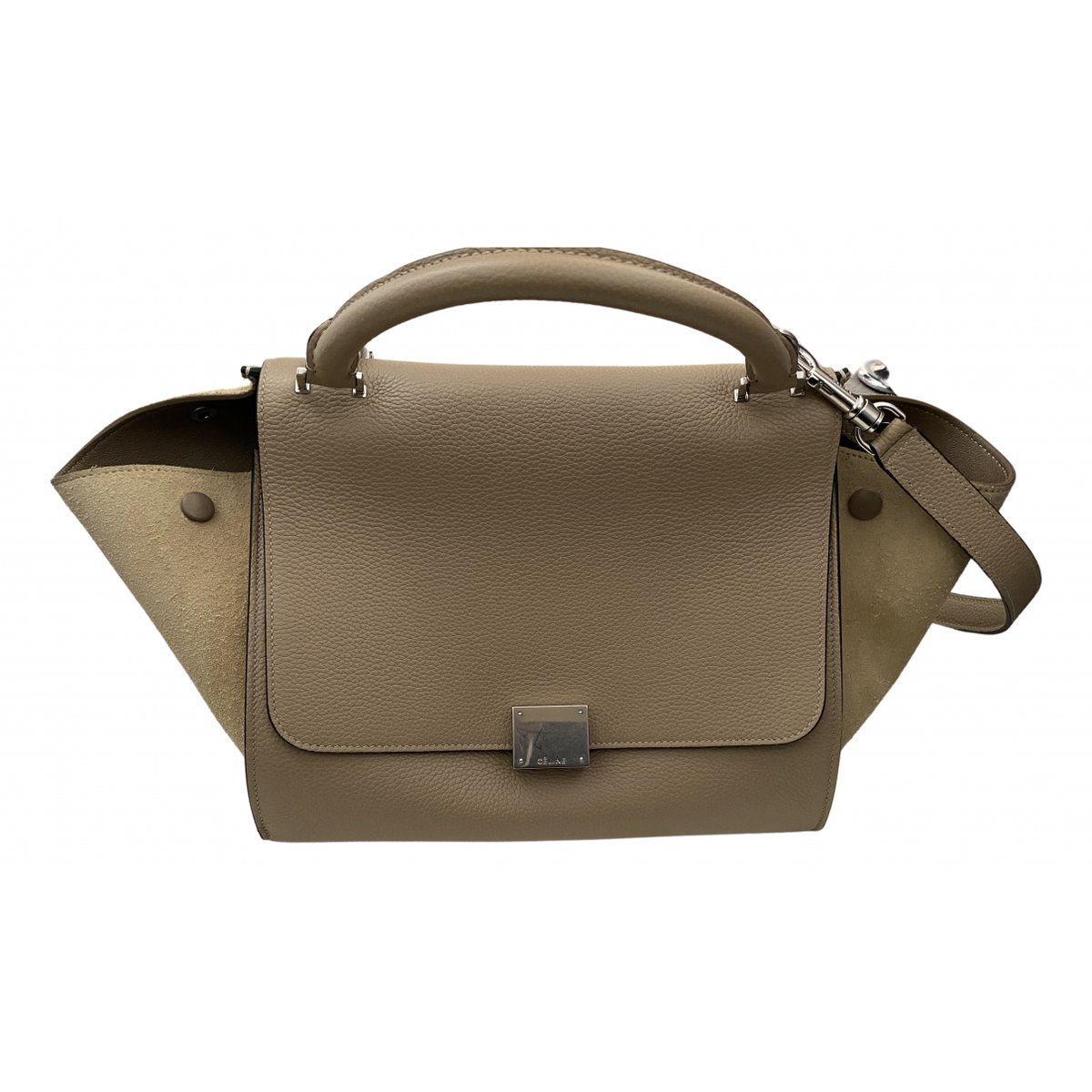 Trapèze leather handbag