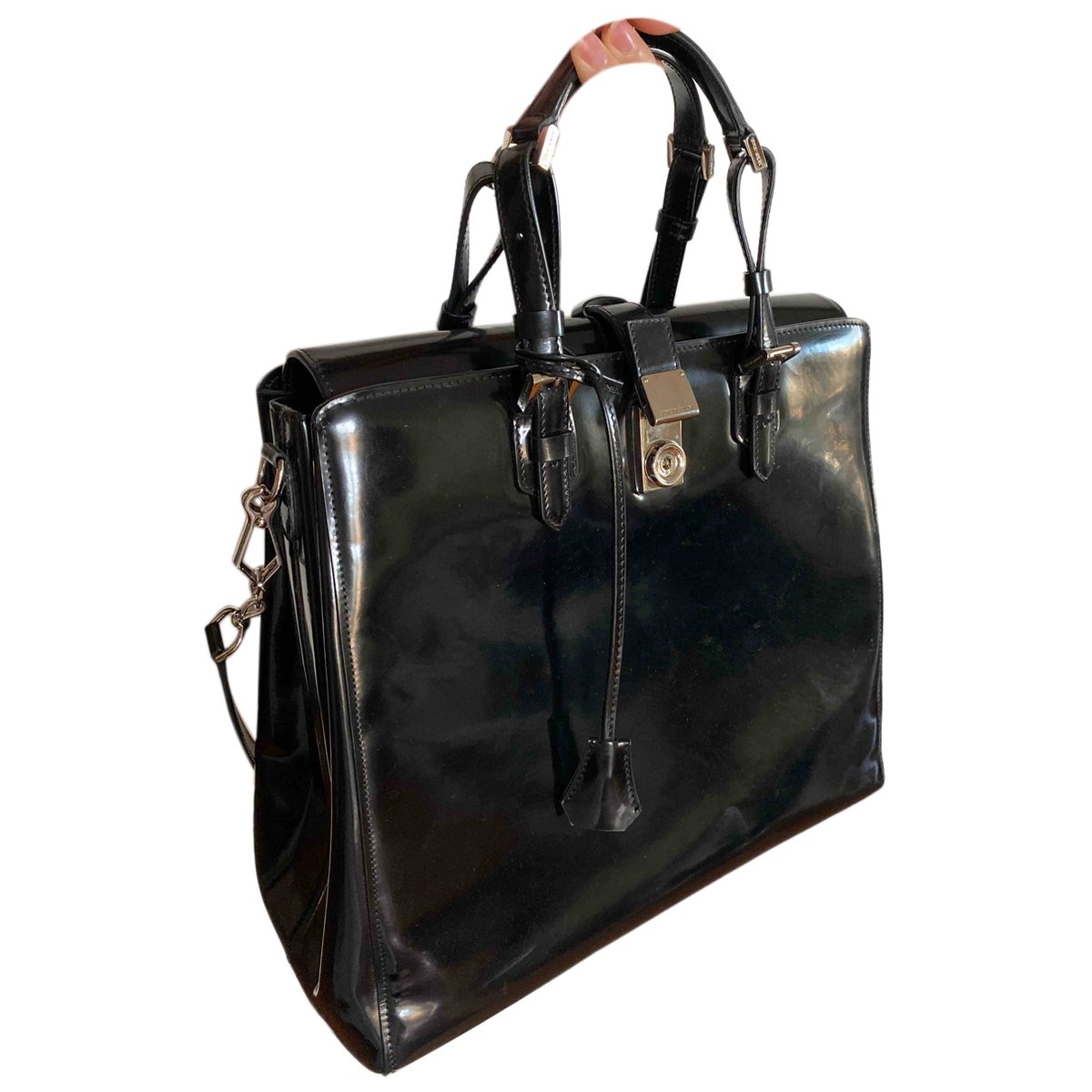 Patent leather handbag