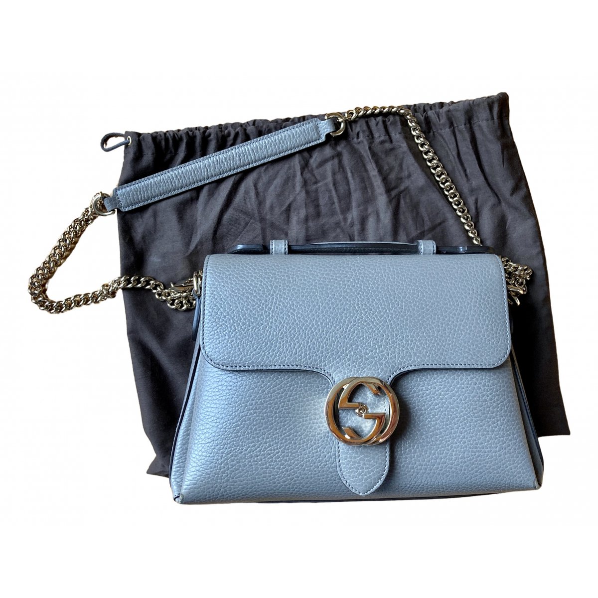 Interlocking leather crossbody bag
