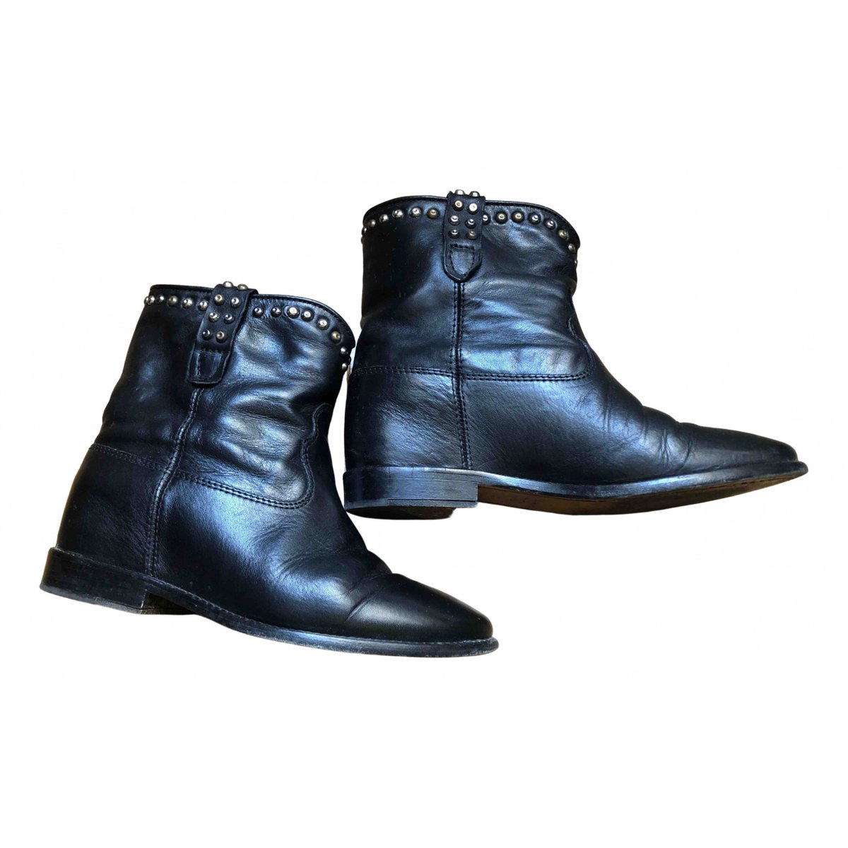 Cluster leather ankle boots