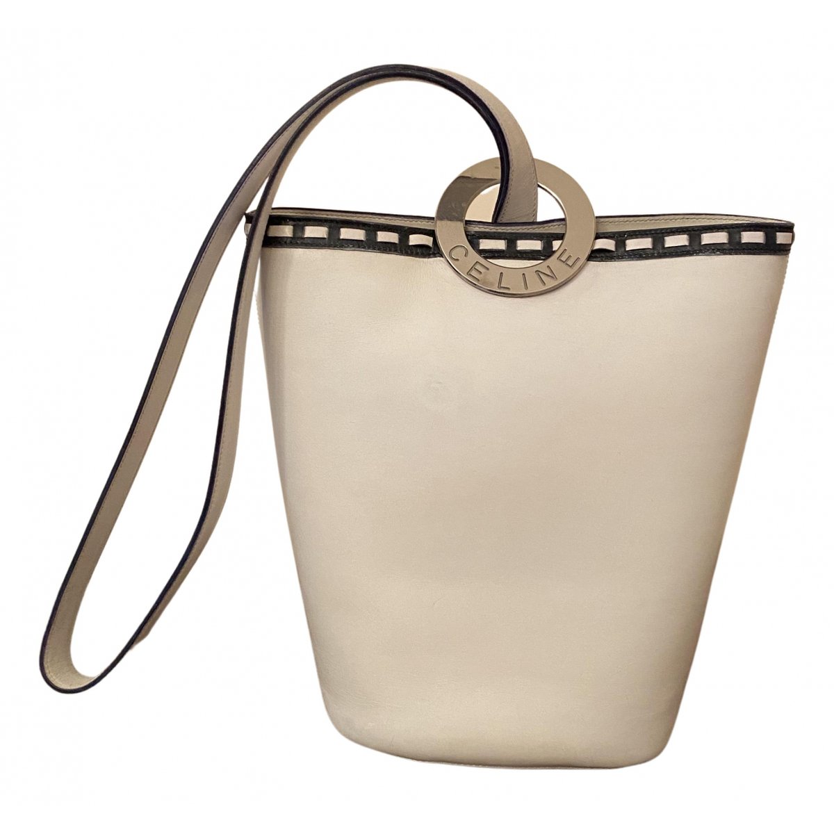 Clasp Bucket leather handbag