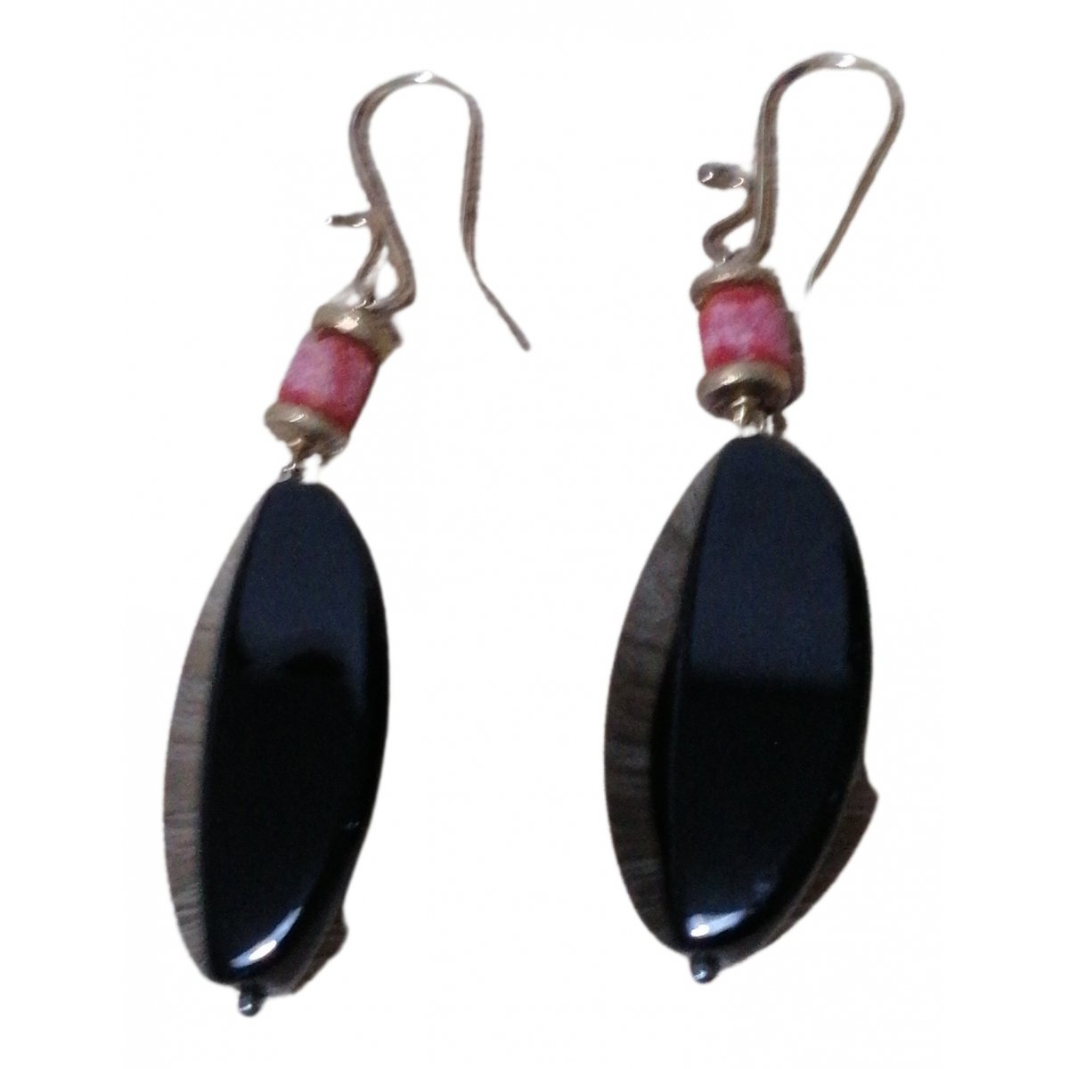 Onyx silver earrings