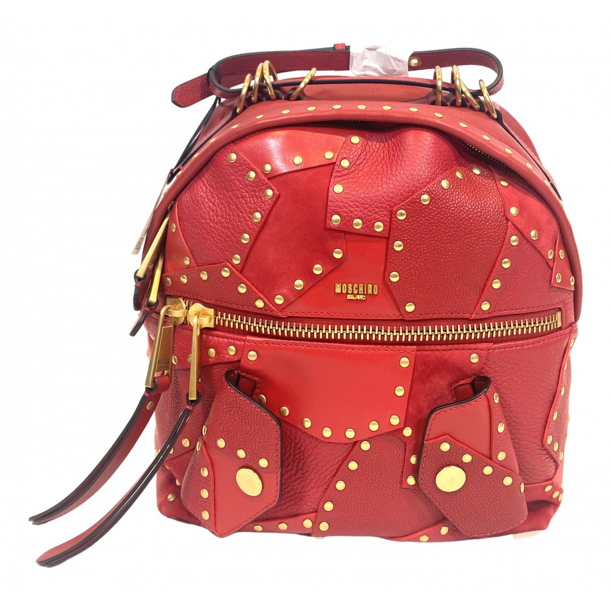 Biker leather backpack