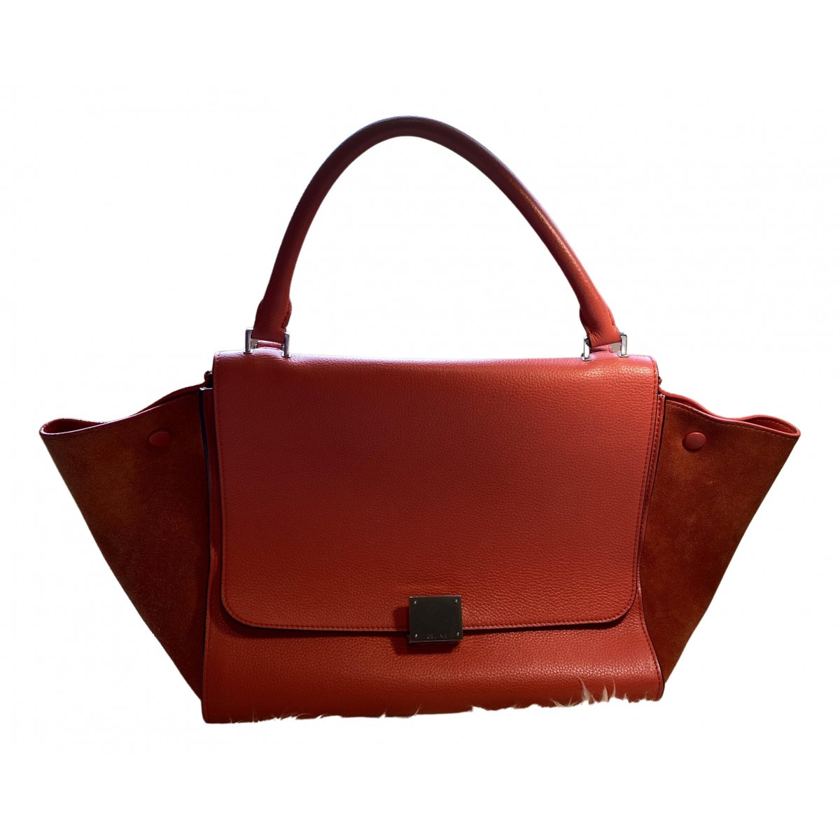 Trapèze leather handbag