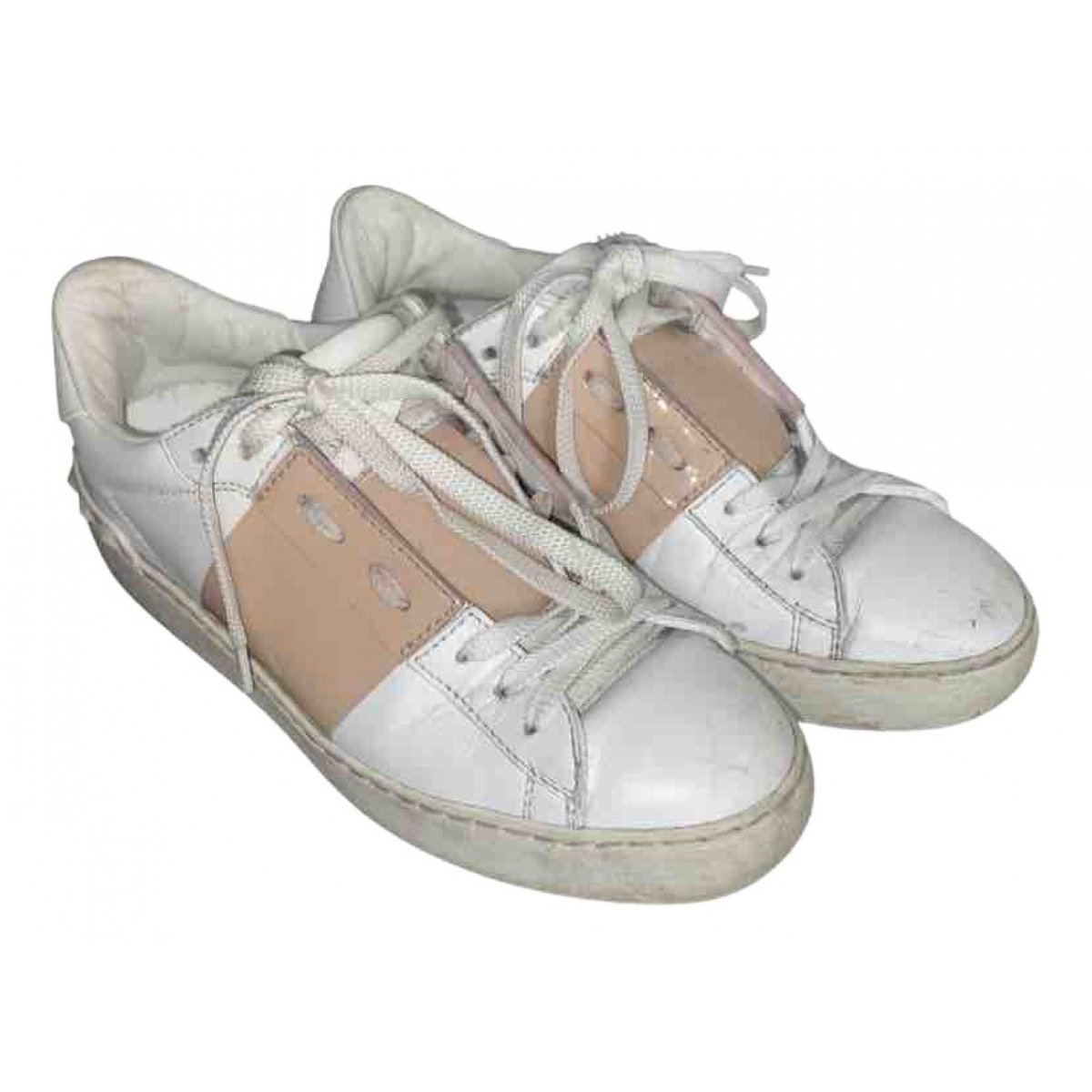 Open leather trainers