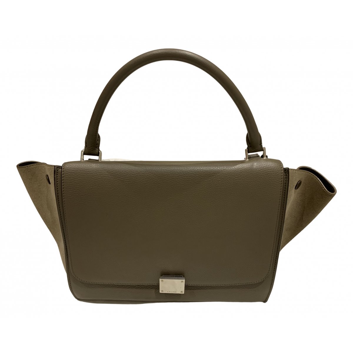Trapèze leather handbag