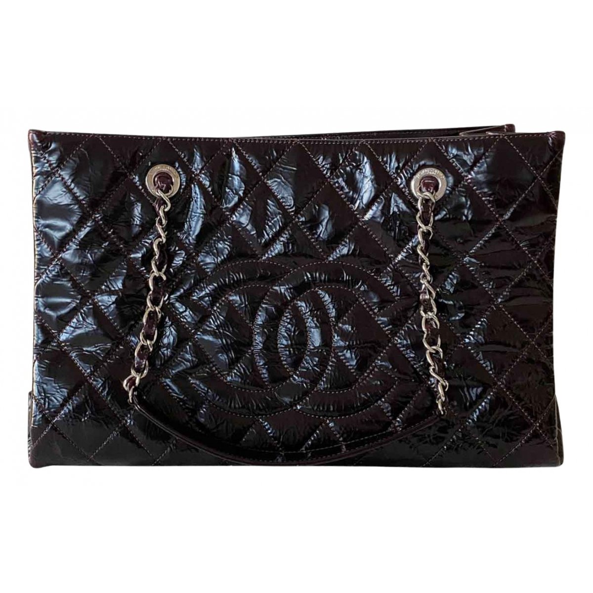 Grand shopping patent leather tote