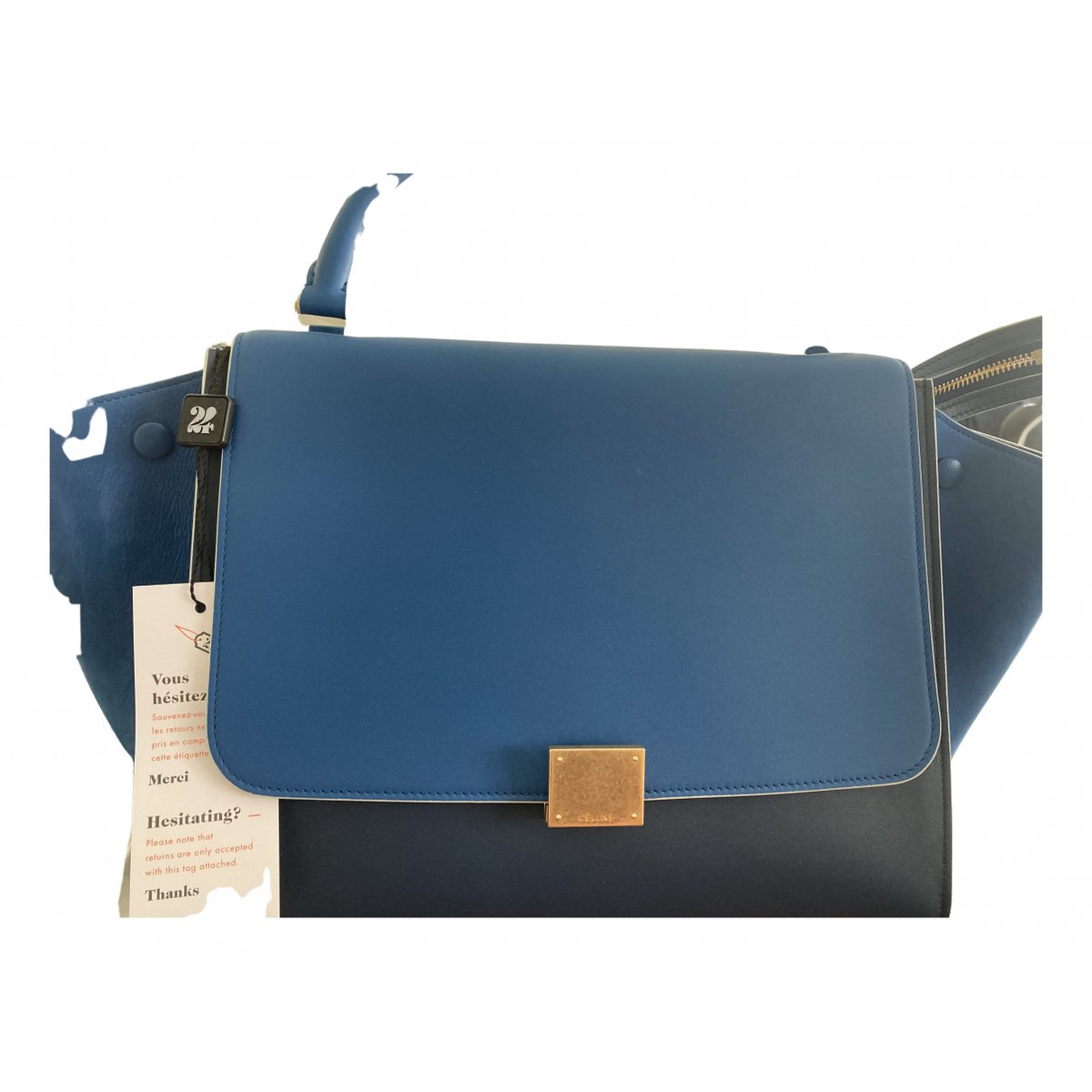 Trapèze leather handbag
