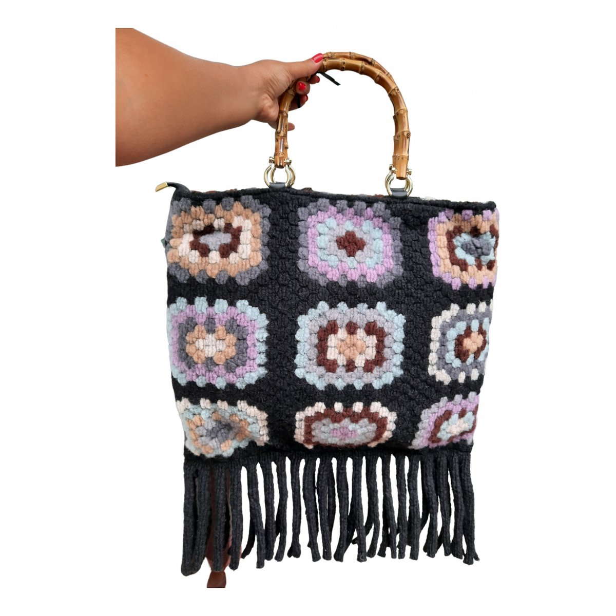 Crochet wool handbag
