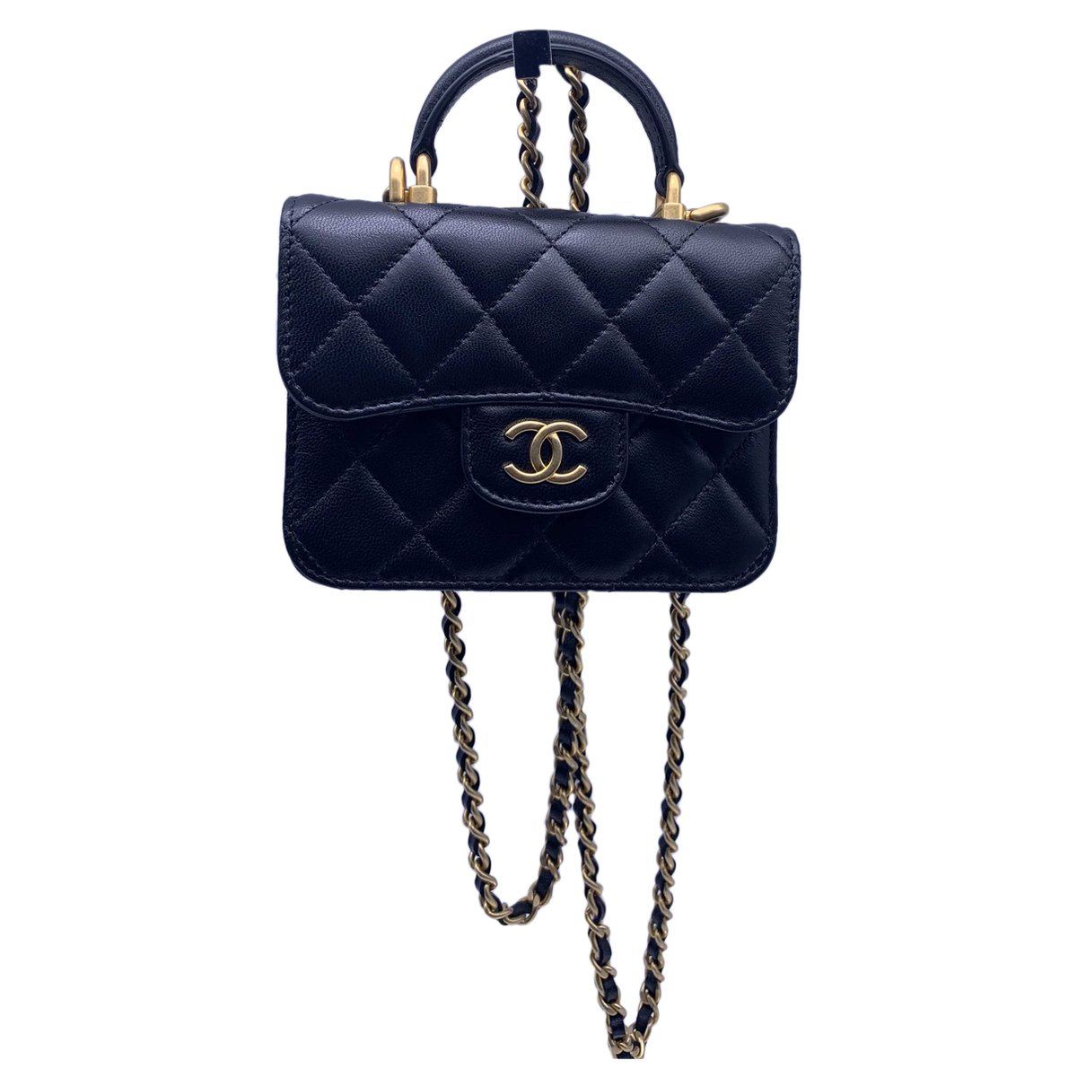 Trendy CC Top Handle leather mini bag