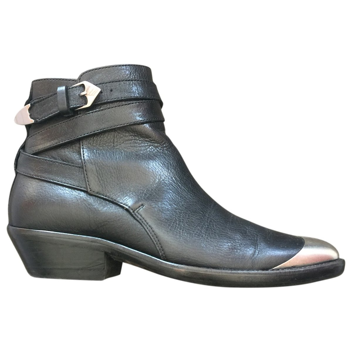 Lamsy leather buckled boots