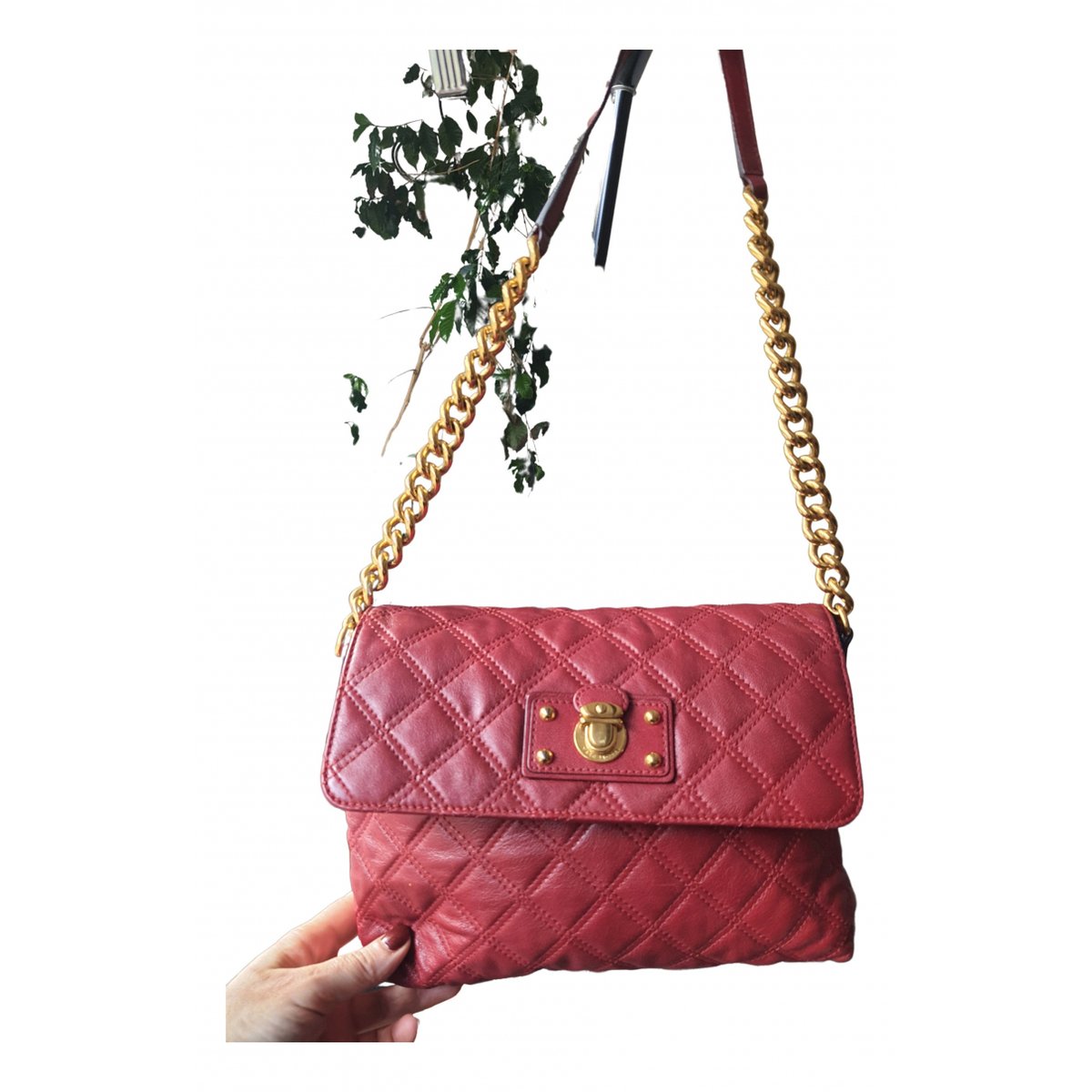 Single leather handbag