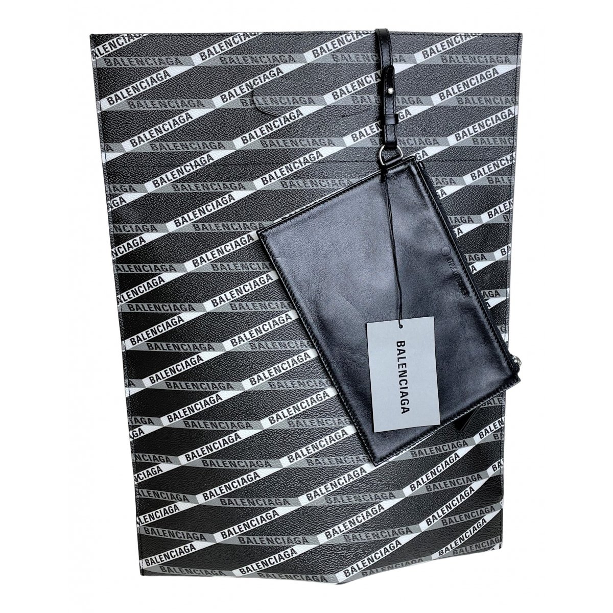 Plastic bag shooper leather handbag