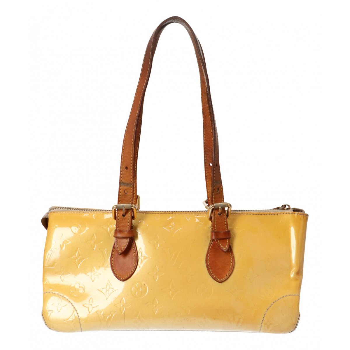 Rosewood patent leather handbag