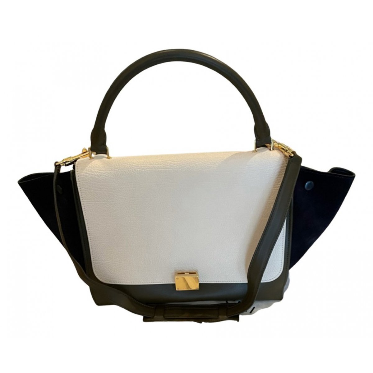 Trapèze leather handbag