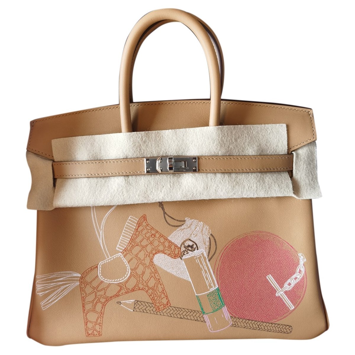 Birkin 25 leather handbag