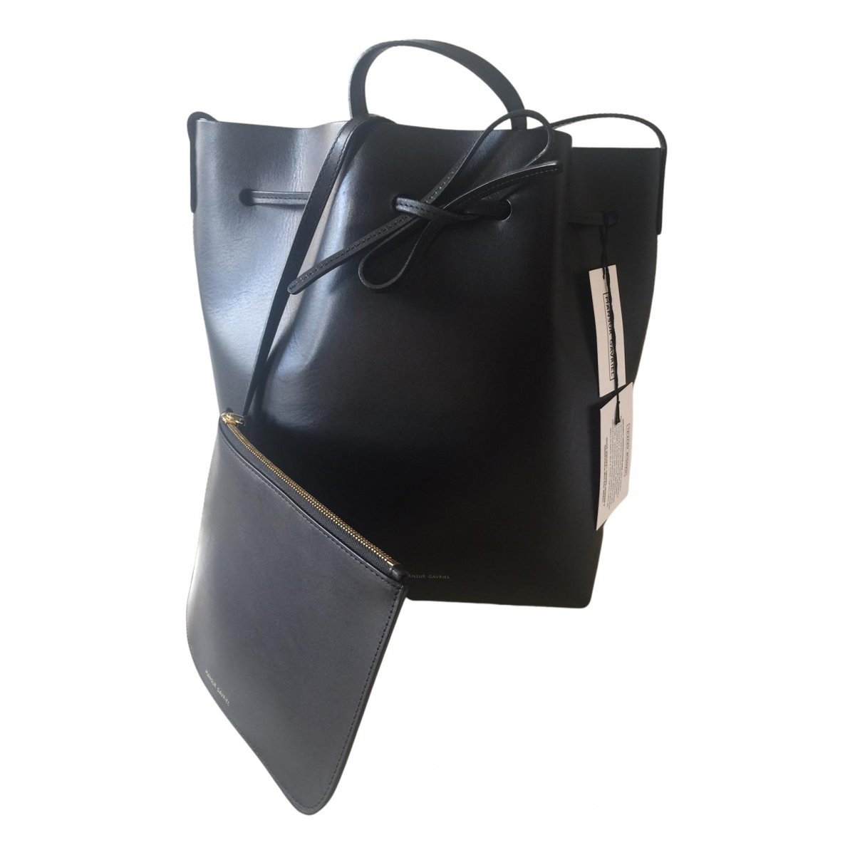 Bucket leather handbag