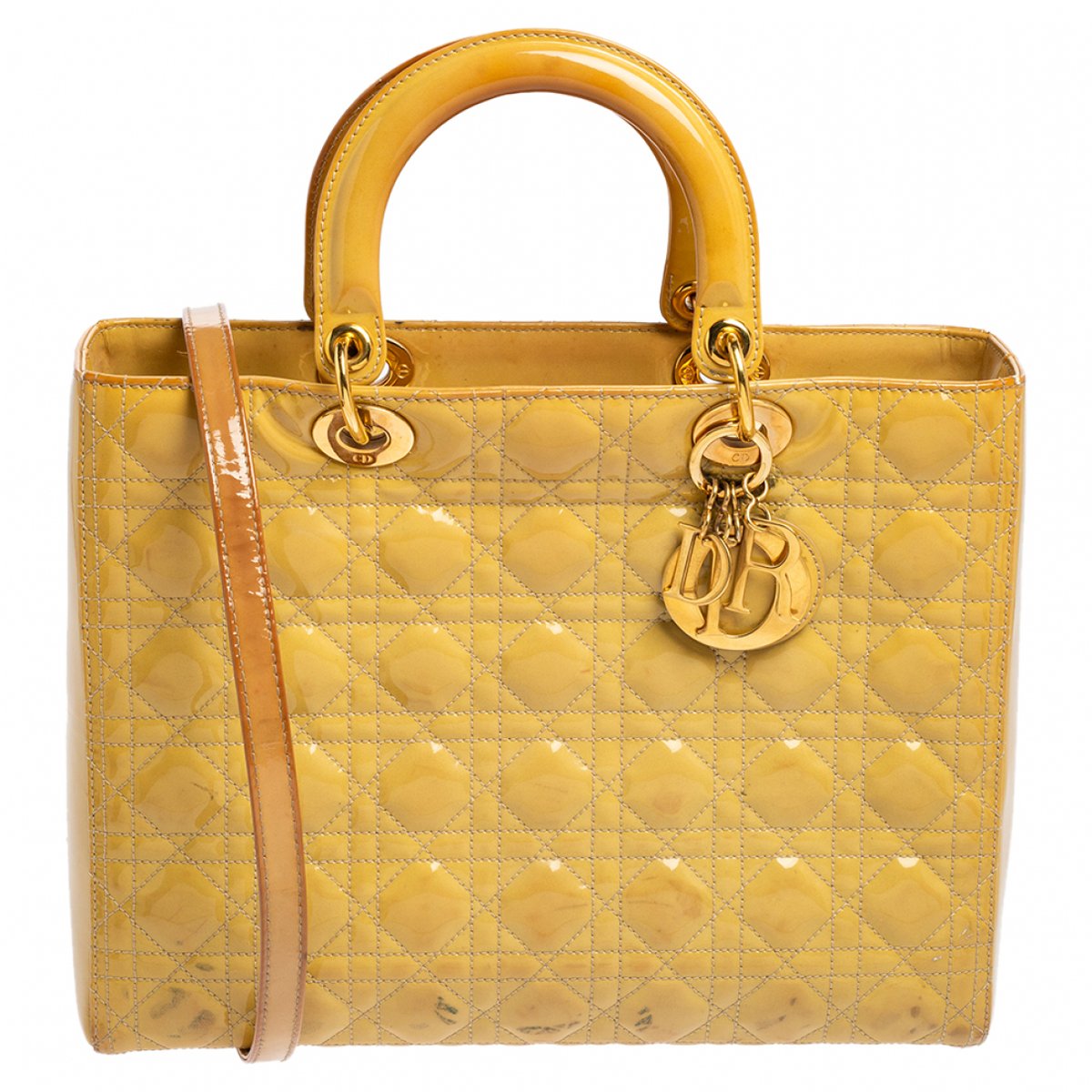 Lady Dior patent leather tote
