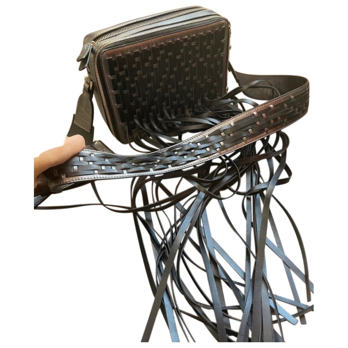 Pencil leather crossbody bag