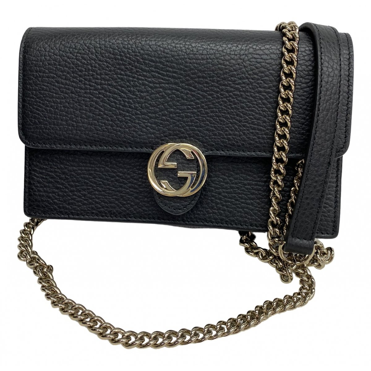 Interlocking leather crossbody bag