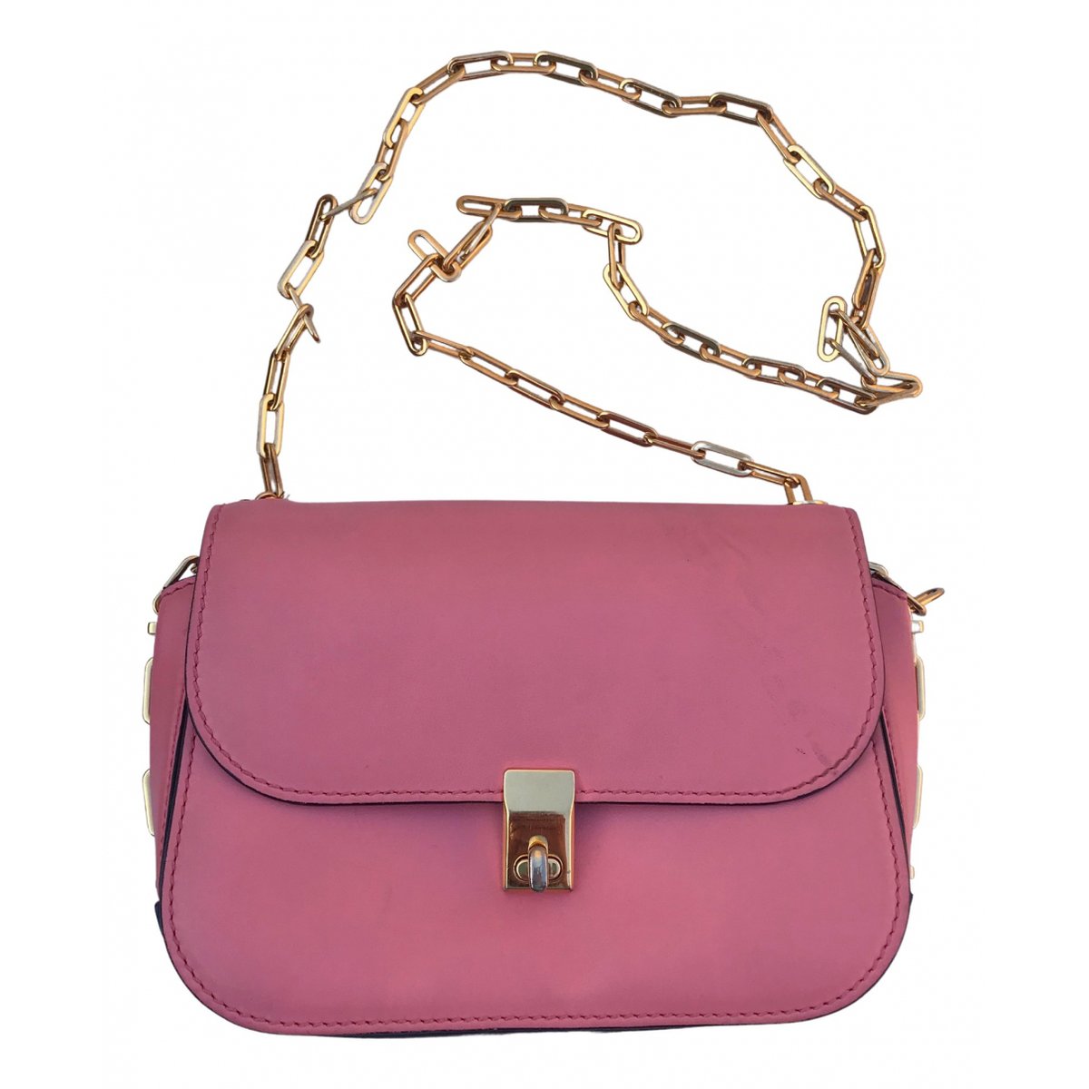 All over chain leather handbag