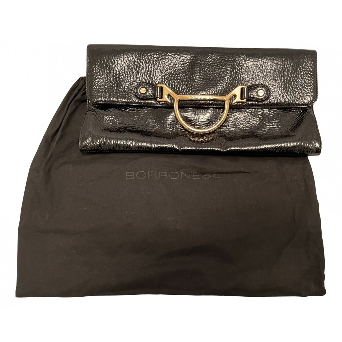 Patent leather clutch bag