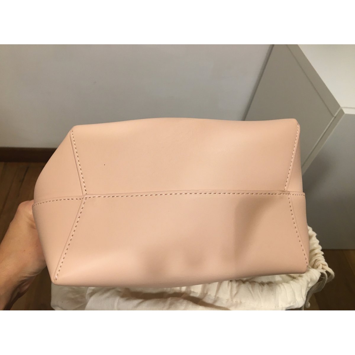 Bucket leather crossbody bag