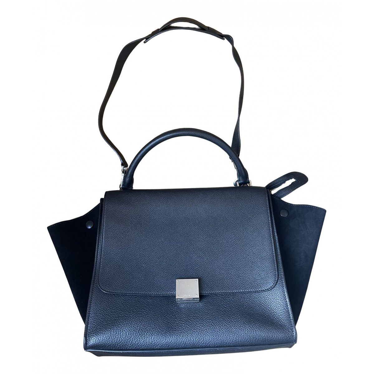 Trapèze leather handbag