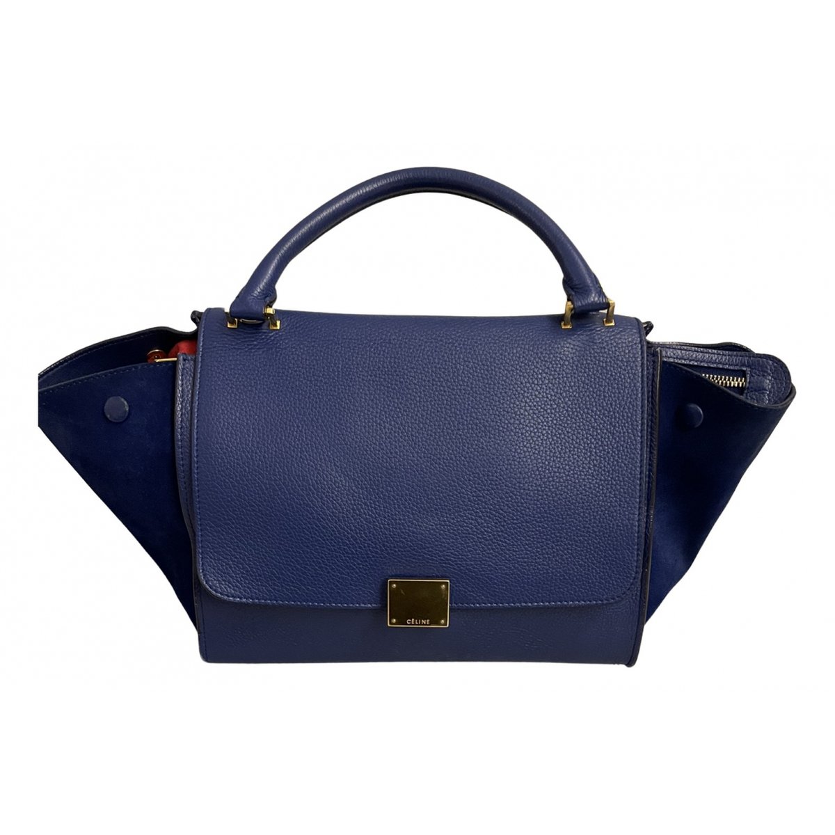 Trapèze leather handbag