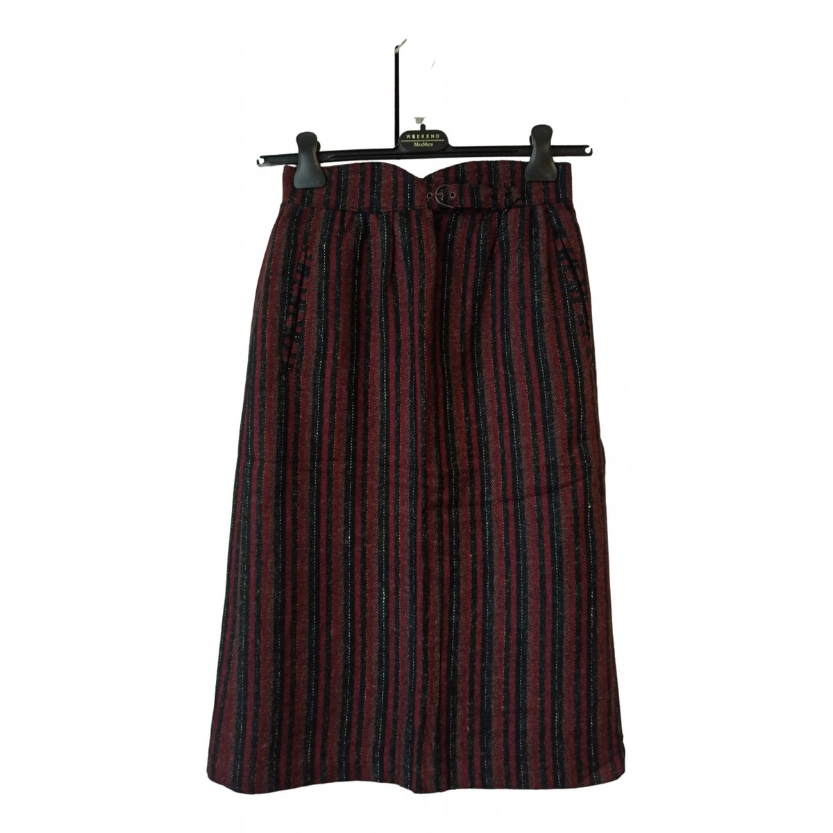 Taille haute wool mid-length skirt