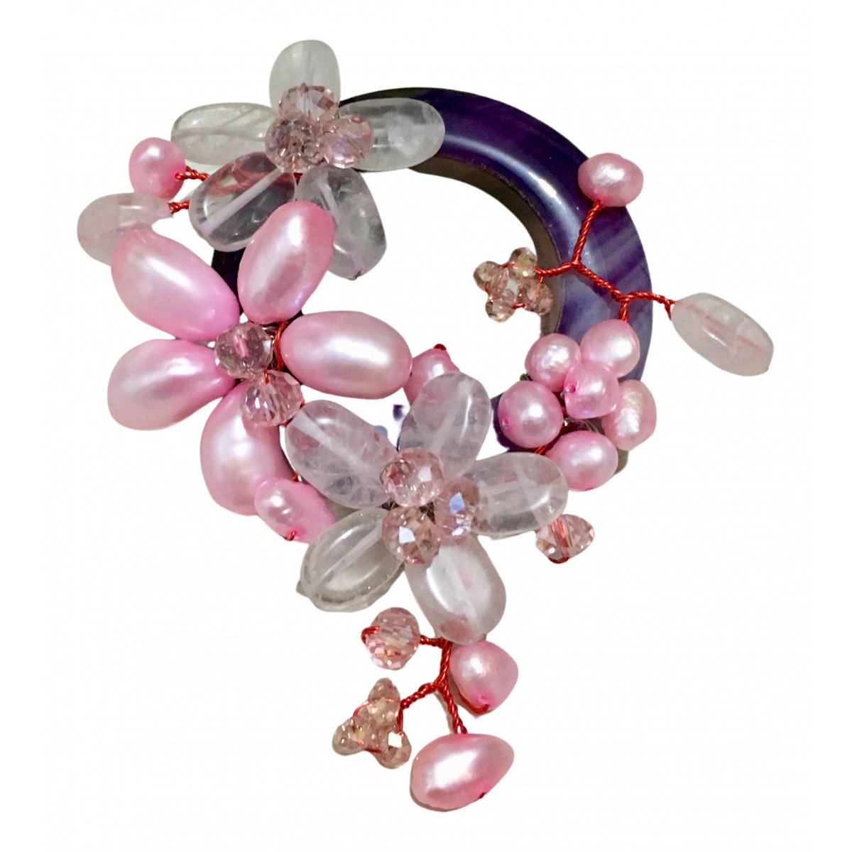 Agate pearl pin & brooche
