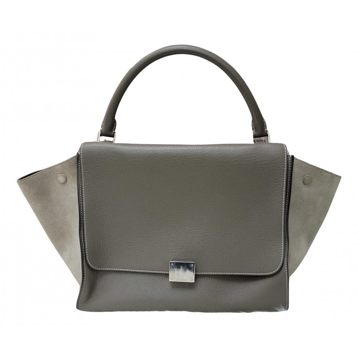 Trapèze leather handbag