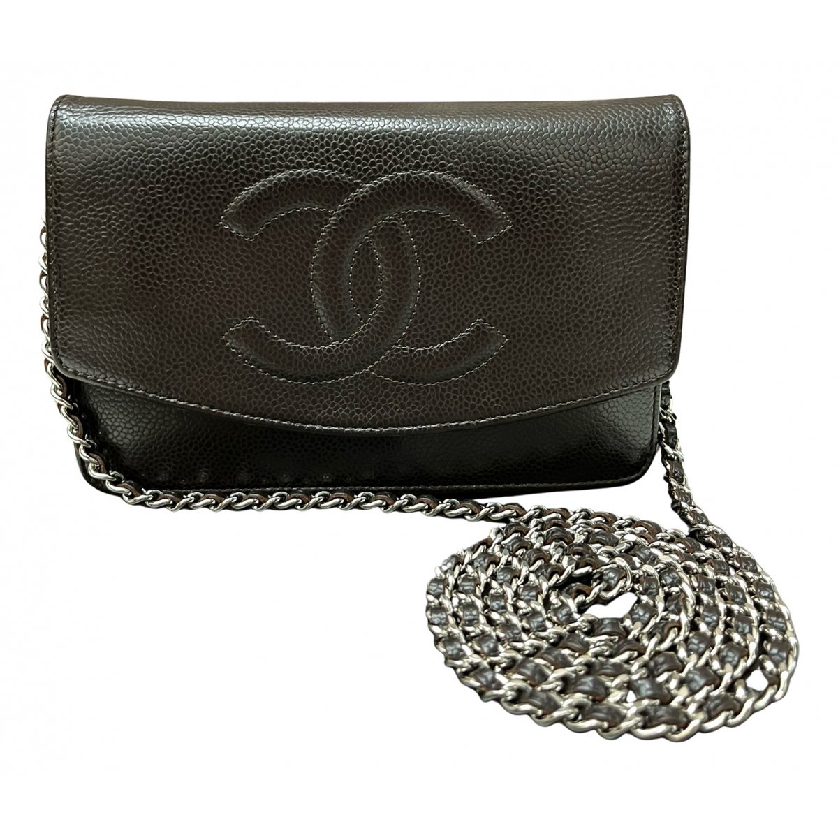 Wallet On Chain Double C leather crossbody bag
