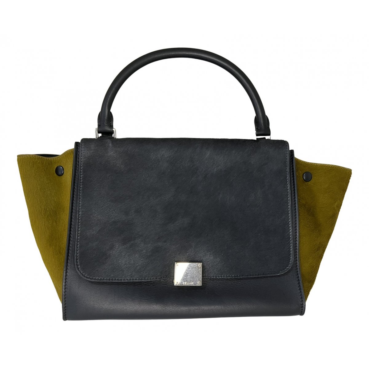 Trapèze leather handbag