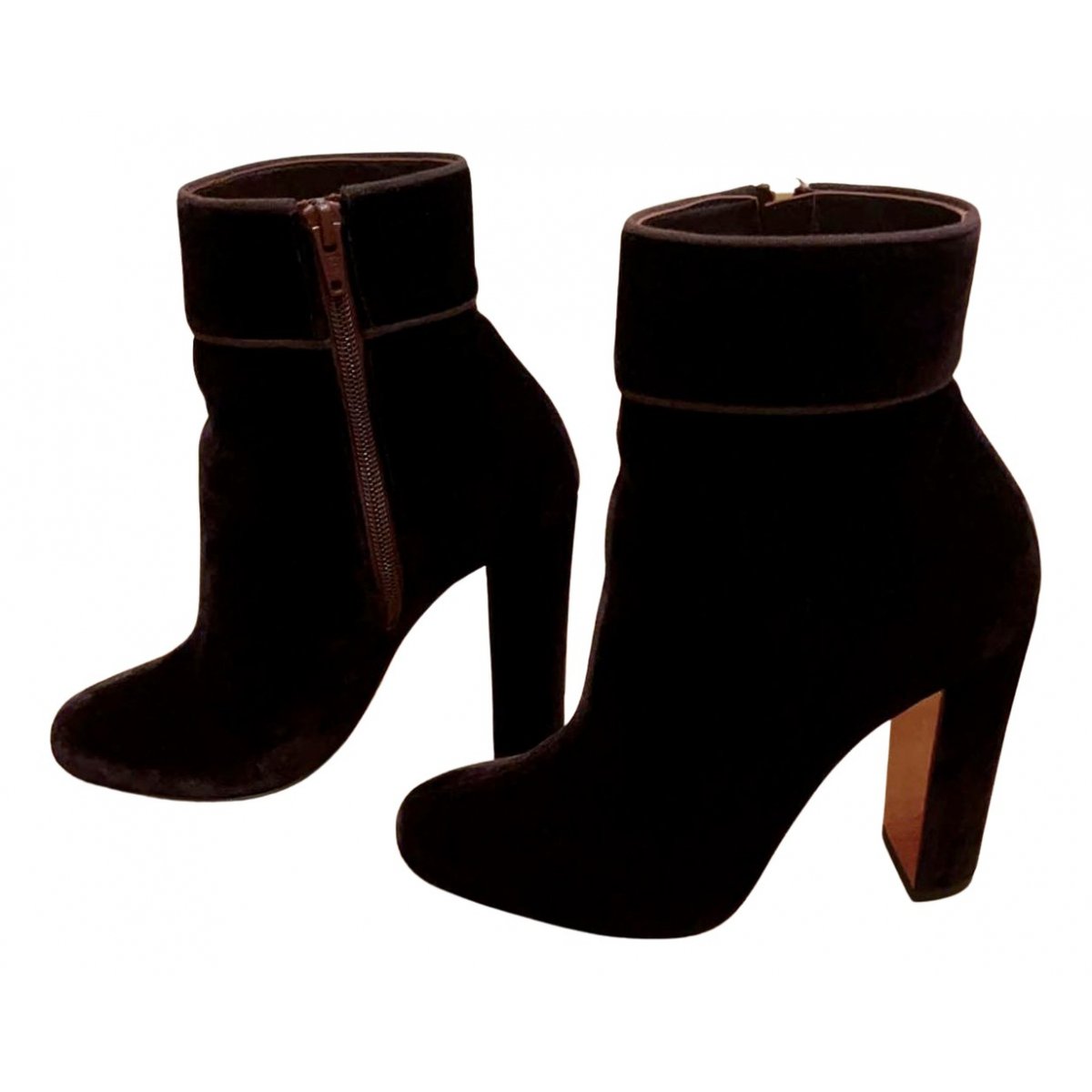Suzy Folk velvet lace up boots
