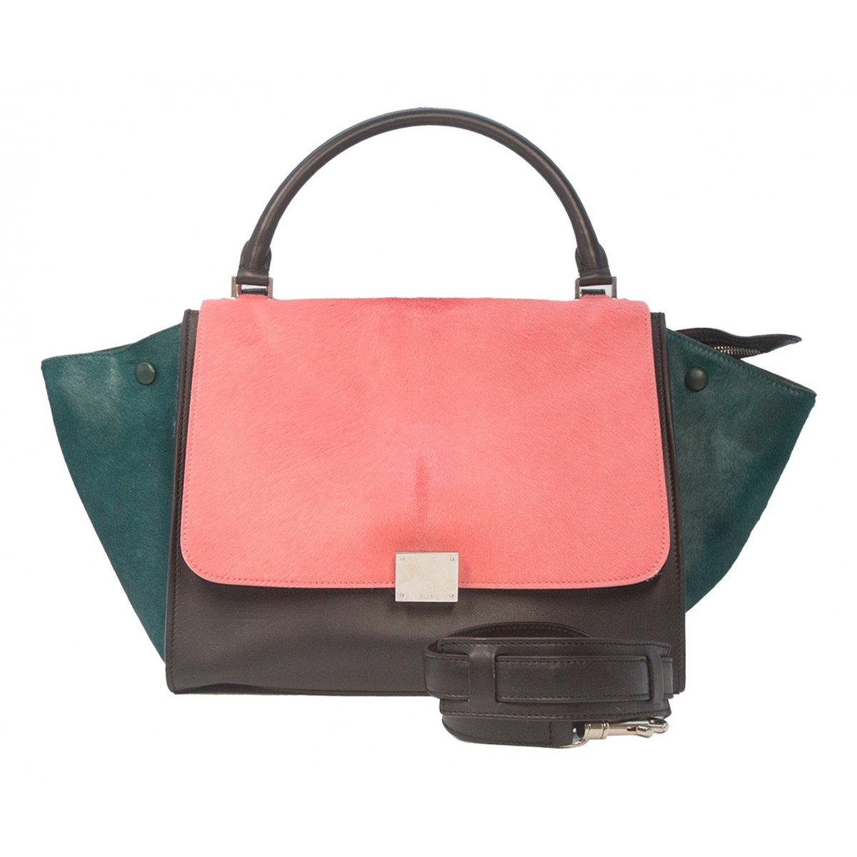 Trapèze leather handbag