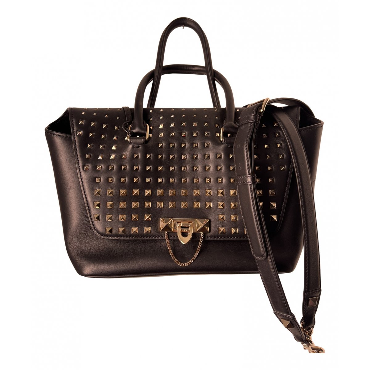 Demilune leather handbag
