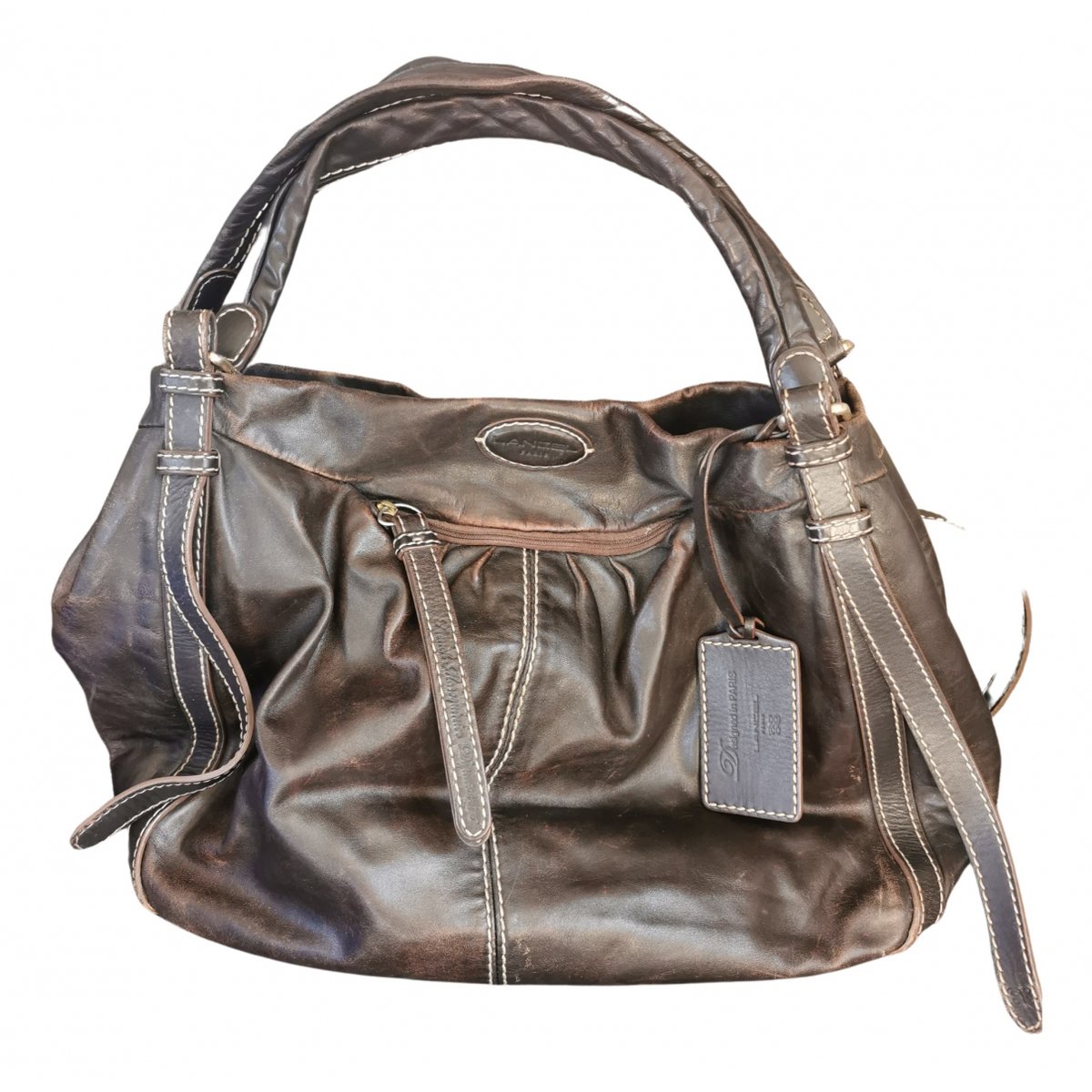 Gousset leather handbag