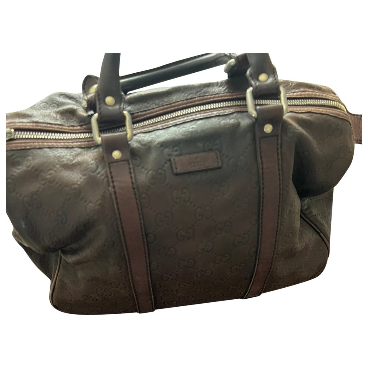Boston leather bowling bag