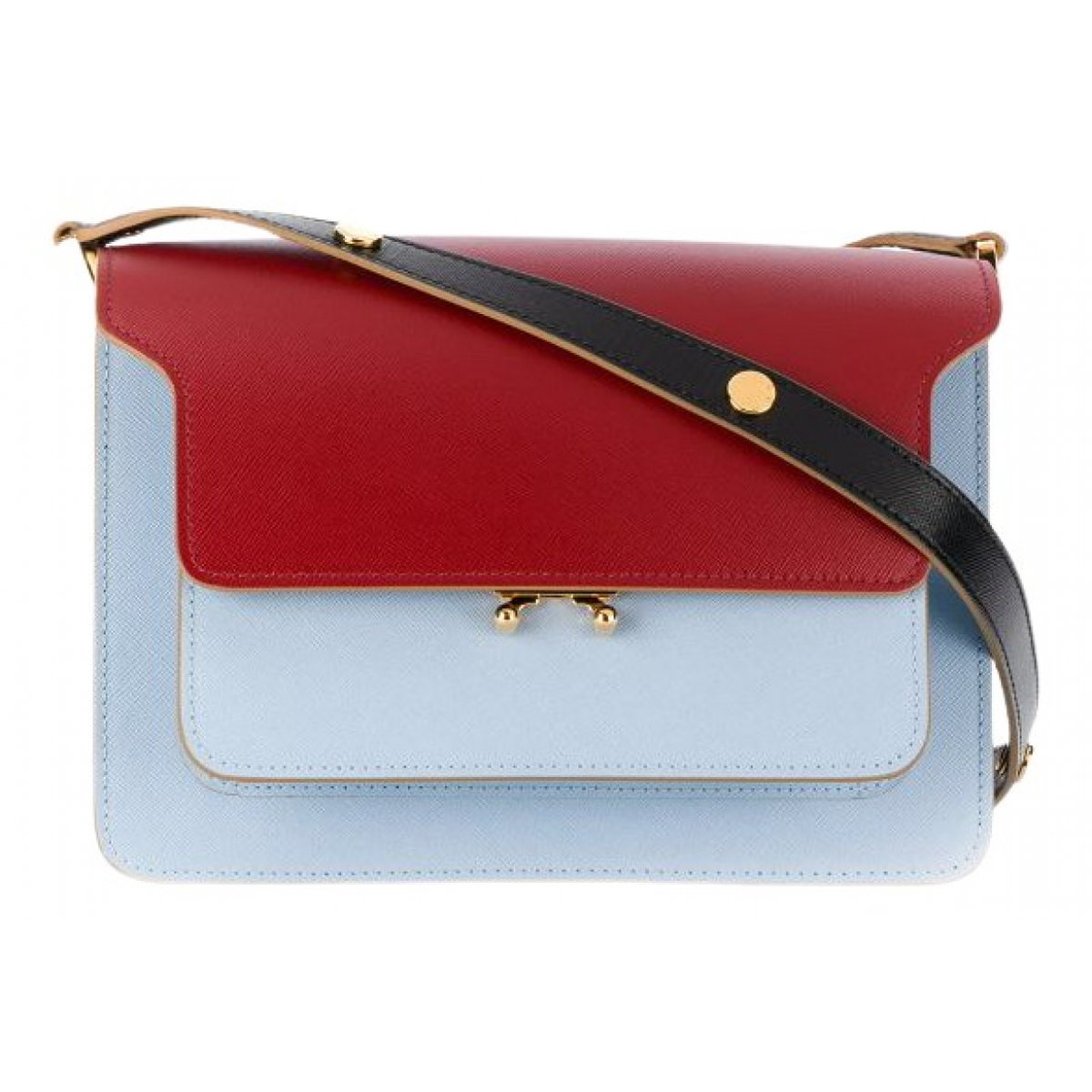 Trunk leather crossbody bag