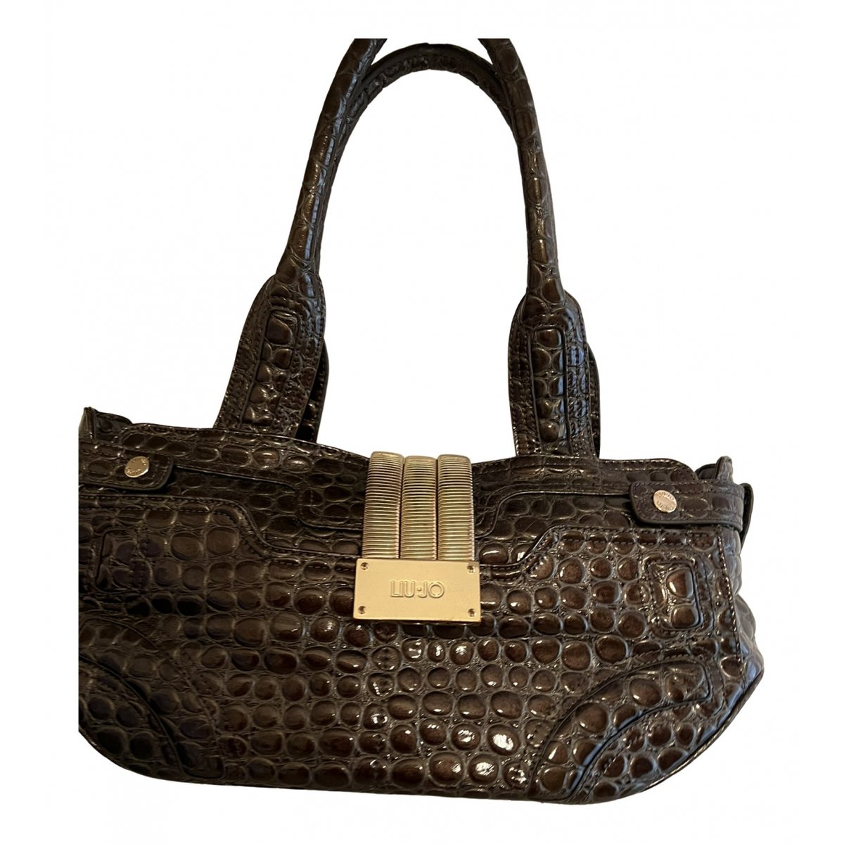Patent leather handbag