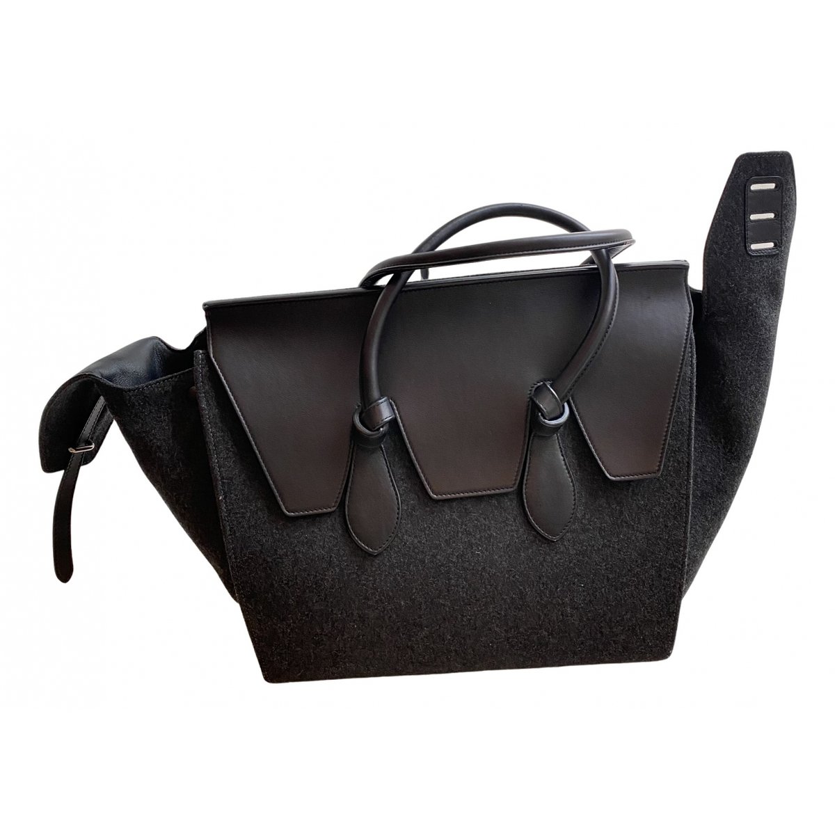 Tie leather handbag