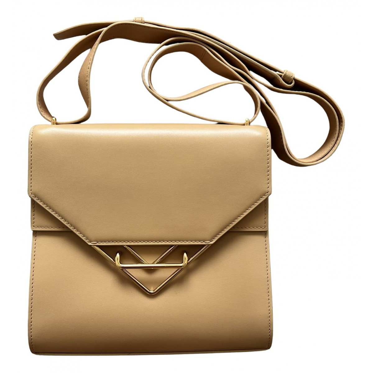 Clip leather crossbody bag