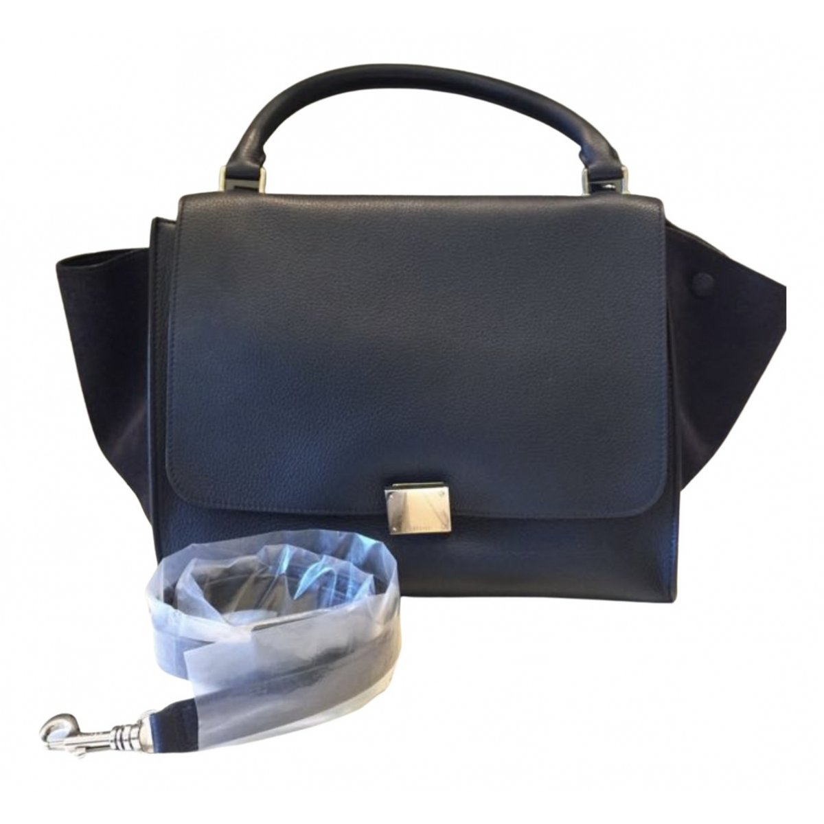 Trapèze leather handbag