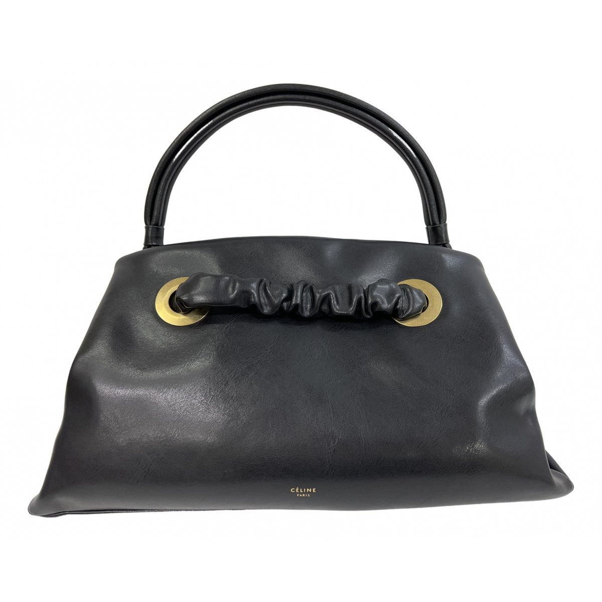 Eyelet leather handbag