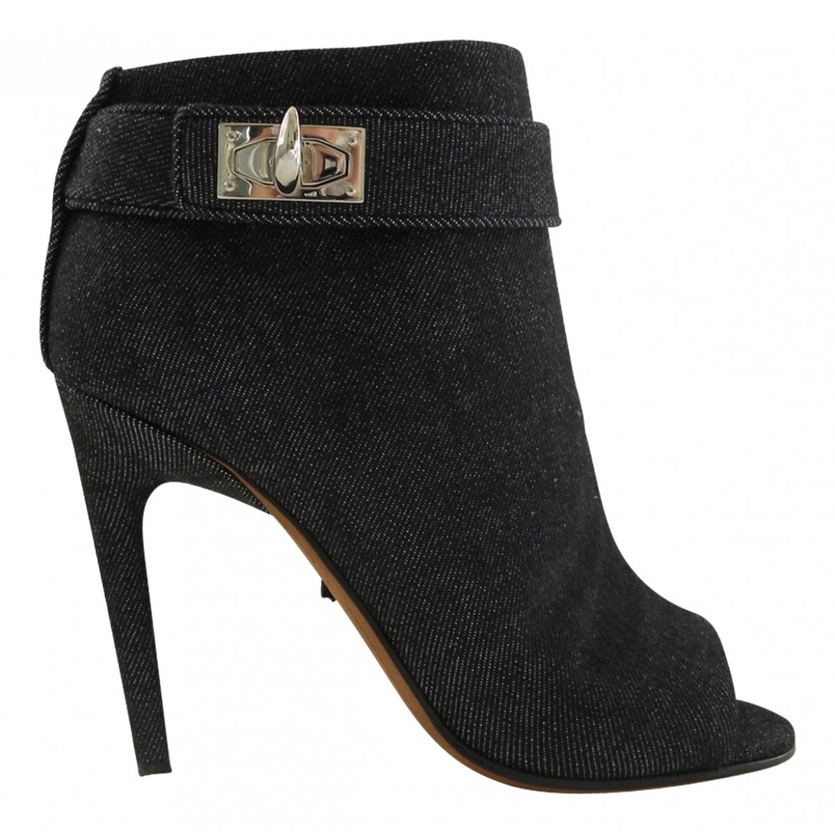Shark leather open toe boots