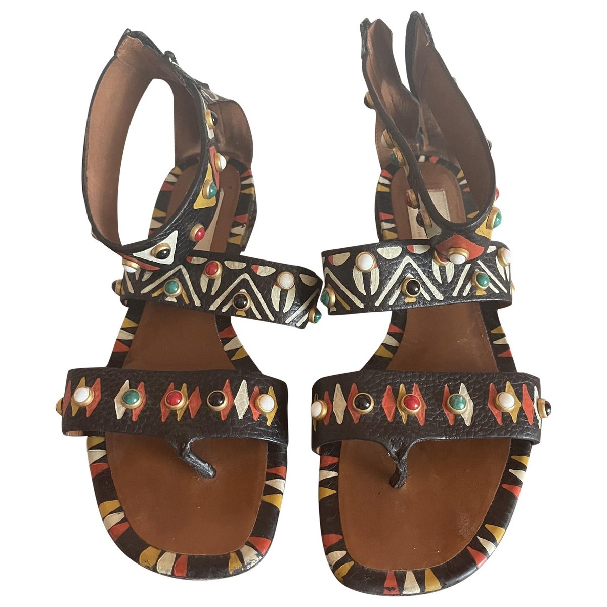Rockstud leather sandal