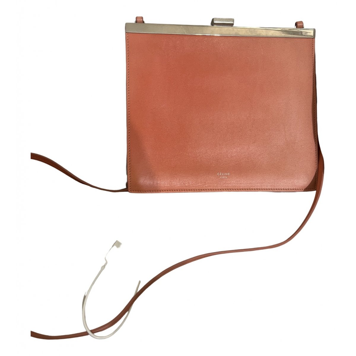 Clasp leather handbag