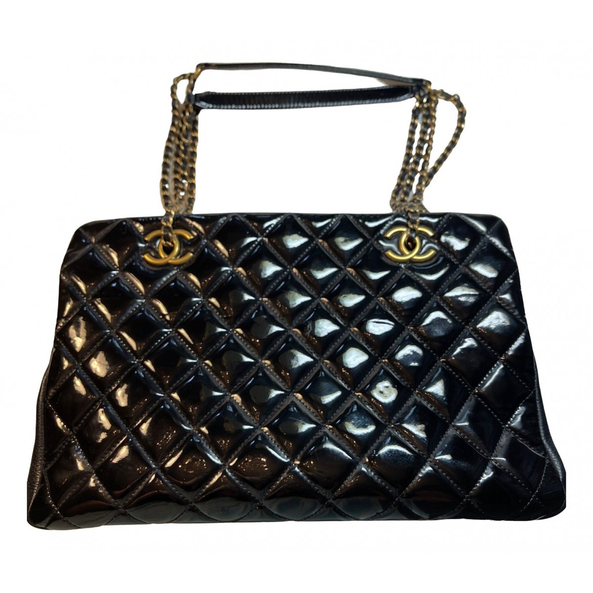 Vintage CC Chain patent leather handbag